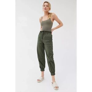 Urban Outfitters Evon Green High Waist Paperbag Jogger Pants Size S
